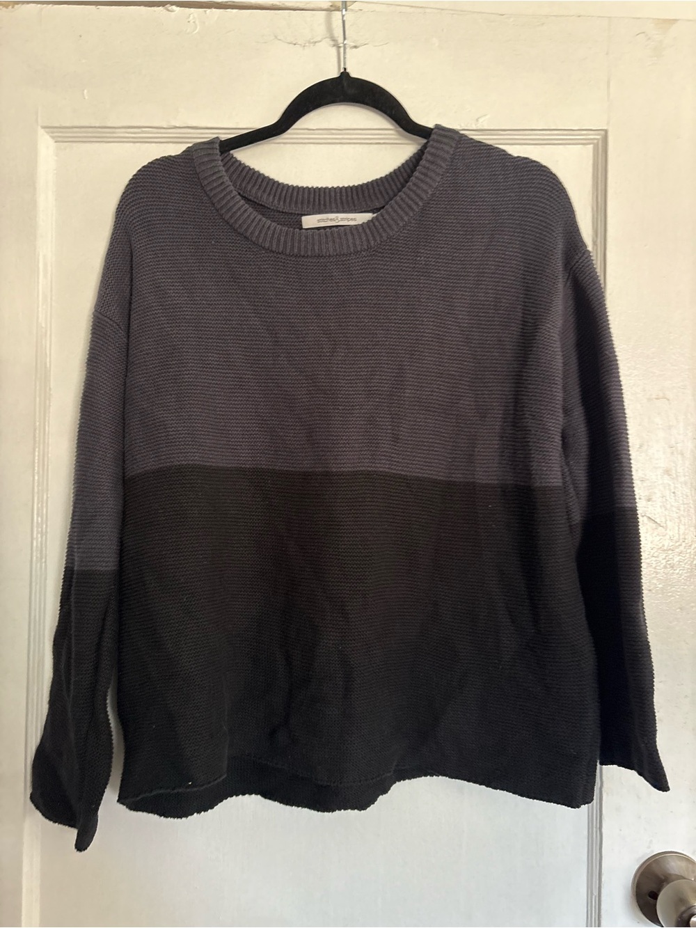 Stitches & Stripes Women’s Two-Tone Gray Crewneck Sweater - Size XL